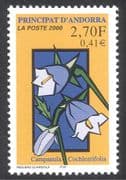 Andorra 2000 Campanula cochlearifolia/ "Fairy Thimble"/ Flowers/ Plants/ Nature/ Animation 1v (n42872)