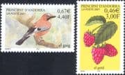 Andorra 2001 Nature Protection/ Jay/ Raspberries/ Birds/ Fruit/ Plants 2v set (n46909)