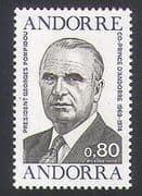 Andorra (French) 1976 Pompidou / People / Politicians / Politics 1v (n35731)