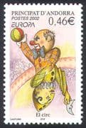 Andorra (French) 2002 Europa / Clown / Clowns / Circus / Animation 1v (s1840)