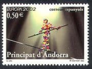Andorra (Spanish) 2002 Europa/ Circus/ Tightrope Walker/ Clown/ Animation 1v (s32)
