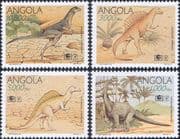 Angola 1994 "PhilaKorea"/ "Singpex"/ Dinosaurs/ Prehistoric Animals/ Nature 4v set (b7119z)