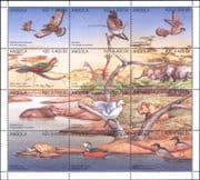 Angola 1996 Raptor/ Turtle/ Lion/ Birds/ Giraffe/ Animals/ Nature/ Wildlife 12v sht n17044