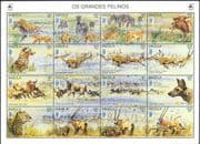 Angola 1996 Zebra/ Lions/ Cheetah/ Leopards/ Dogs/ Cats/ Wildlife/ Nature 16v sht (b2120)