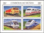 Angola 1997 Trains/ Rail/ Railways/ Locomotives/ Transport/ StampEx 4v sht (n15831)