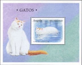 Angola 1998  Turkish Van/ Swimming Cat/ Domestic Cats/ Animals/ Nature/ Pets  1v m/s  (b674z)