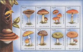 Angola 1999 Fungi/ Mushrooms of the World/ Plants/ Nature  8v m/s  (b7735s)