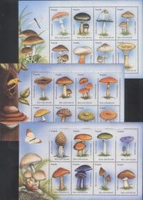 Angola 1999  Fungi/ Mushrooms/ Plants/ Nature   3 x 8v m/s  (24 values)  (b7735r)