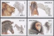 Angola 2000 Lion/ Zebra/ Condor/ Fruit Bat/ Bats/ Animals/ Birds/ Nature/ Wildlife 4v set (b4360b)