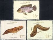 Angola 2001 Tilapia/ Lungfish/ Fish/ Nature/ Wildlife 3v set (b3603a)
