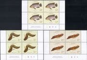Angola 2001 Tilapia/ Lungfish/ Fish/ Nature/ Wildlife 4 x 3v set blks (b3603c)