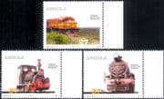 Angola 2004 Trains/ Railways/ Rail/ Steam Engine/ Locomotive/ Transport 3v set (n13638)