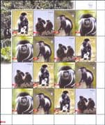 Angola 2004 WWF/ Colobus Monkeys/ Wildlife/ Endangered Animals/ Nature 16v sht (n16194)