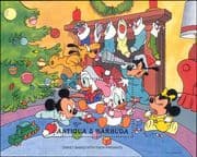 Antigua 1986 Disney/ Christmas/ Mickey/ Minnie/ Goofy/ Train/ Cartoons/ Animation 1v m/s (ad1082)