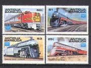 Antigua 1986 Steam Engines / Trains / Rail 4v set (s2192)