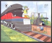 Antigua 1989 Disney/ Mickey/ Trains/ Steam/ Rail/ Railways/ Animation 1v m/s (n26680)
