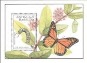 Antigua 1991 Butterflies/ Caterpillar/ Insects/ Nature/ Conservation 1v m/s (b5682m)