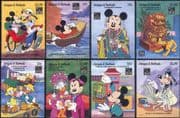 Antigua 1994 Disney/ Mickey/ Donald/ Boats/ YO Dog/ StampEx/ Cartoons/ Animation 8v set (b6301k)