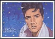 Antigua 1995 Elvis Presley / Music / Song / Singers / People / Animation 1v m / s (n40882)