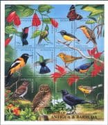 Antigua 1995 Owl/ Cuckoo/ Humming Bird/ Caribs/ Birds/ Nature/ Wildlife 12v sht (b5069d)