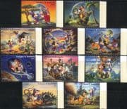 Antigua 1996 Disney/ Jules Verne/ Ballons/ Space/ Elephants/ Books/ Cartoons 10v set (s575)
