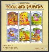 Antigua 1998 Disney / Pooh / Owl / Animation 6v sht (b4478b)