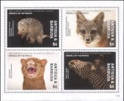 Antigua 2017 Porcupine/ Fox/ Zebra/ Cat/ Animals/ Wildlife/ Nature 4v m/s (s2463c)