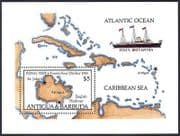 Antigua & Barbuda 1985 Royal Visit / Britannia / Ship / Transport / Map 1v m / s (n18627)