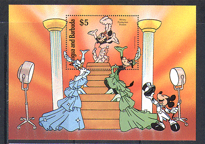 Antigua & Barbuda 1990 DISNEY / Dance / Mickey m / s n13853