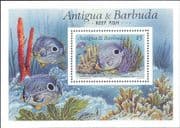 Antigua & Barbuda 1990 Reef Fish/Butterflyfish/ Marine/ Animals/ Nature/ Coral 1v m/s (b7855k)
