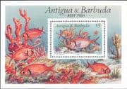 Antigua & Barbuda 1990 Reef Fish/ Soldierfish/ Marine/ Animals/ Nature/ Coral 1v m/s (b7855m)