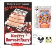 Antigua & Barbuda 1993 Disney/ Mickey Mouse/ 65th/ Films/ Cartoons/ Animation 1v m/s (b3123k)