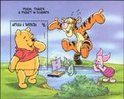 Antigua & Barbuda 1998 Disney/ Winnie the Pooh/ Animation/ Cartoons/ Bear 1v m/s (b3169)