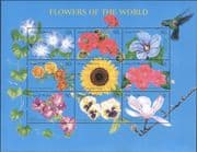 Antigua & Barbuda 1999 Flowers of the World/ Plants/ Sunflower 9v m/s (n18773h)