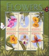 Antigua & Barbuda 2000 Flowers/ Orchids/ Plants/ Nature 6v sht (b4222k)