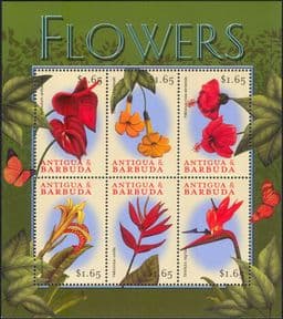 Antigua & Barbuda 2000  Flowers/ Orchids/ Plants/ Nature  6v sht  (b4222m)