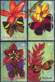 Antigua & Barbuda 2007  Butterflies/ Flowers/ Insects/ Nature/ Plants  4v set  (s3781w)