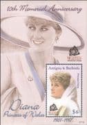Antigua & Barbuda 2007 Diana, Princess of Wales/ Royalty/ People 1v m/s (n18412)