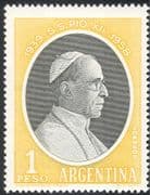 Argentina 1958 Pope Pious XII/ Popes/ People/ Religion 1v (n42927)