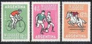 Argentina 1963 Sports / Football / Horse / Cycling 3v (b9835)