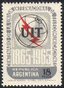 Argentina 1965 ITU-UIT 100th Anniversary/ Radio/ Telecomms/ Communications 1v (n26712)