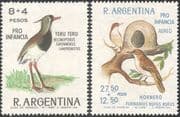Argentina 1966 Lapwing/ Hornero/ Birds/ Nature/ Wildlife/ Welfare Fund 2v set (n31664)