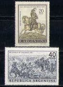 Argentina 1967 Horse / Animals / Battles / Art 2v set n27410