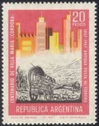 Argentina 1967 Ox/ Wagon/ Buildings/ Architecture/ Oxen/ Cattle/ Animals/ Transport/ Heritage/ History 1v (n24223)