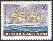 Argentina 1968 Navy Day/ Cadet Sailing Ship "Libertad"/ Transport/ Boats/ Naval 1v (n31726)