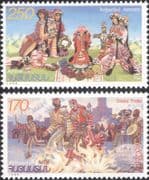 Armenia 1998 Europa/ Festivals/ Costumes/ Dancing/ Dance/ Clothes/ Flames/ Fire 2v set (ex1072)