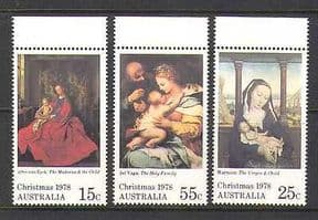 Australia 1978 Christmas  /  Art  /  Paintings 3v set (n20330)
