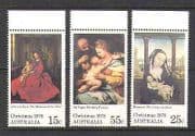 Australia 1978 Christmas / Art / Paintings 3v set (n20330)