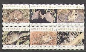 Australia 1992 Bat  /  Wallaby  /  Animals 6v blk (n21663)