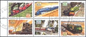 Australia 1993  Trains/ Steam Engines/ Railways/ Transport   6v VFU block   (n15876)
